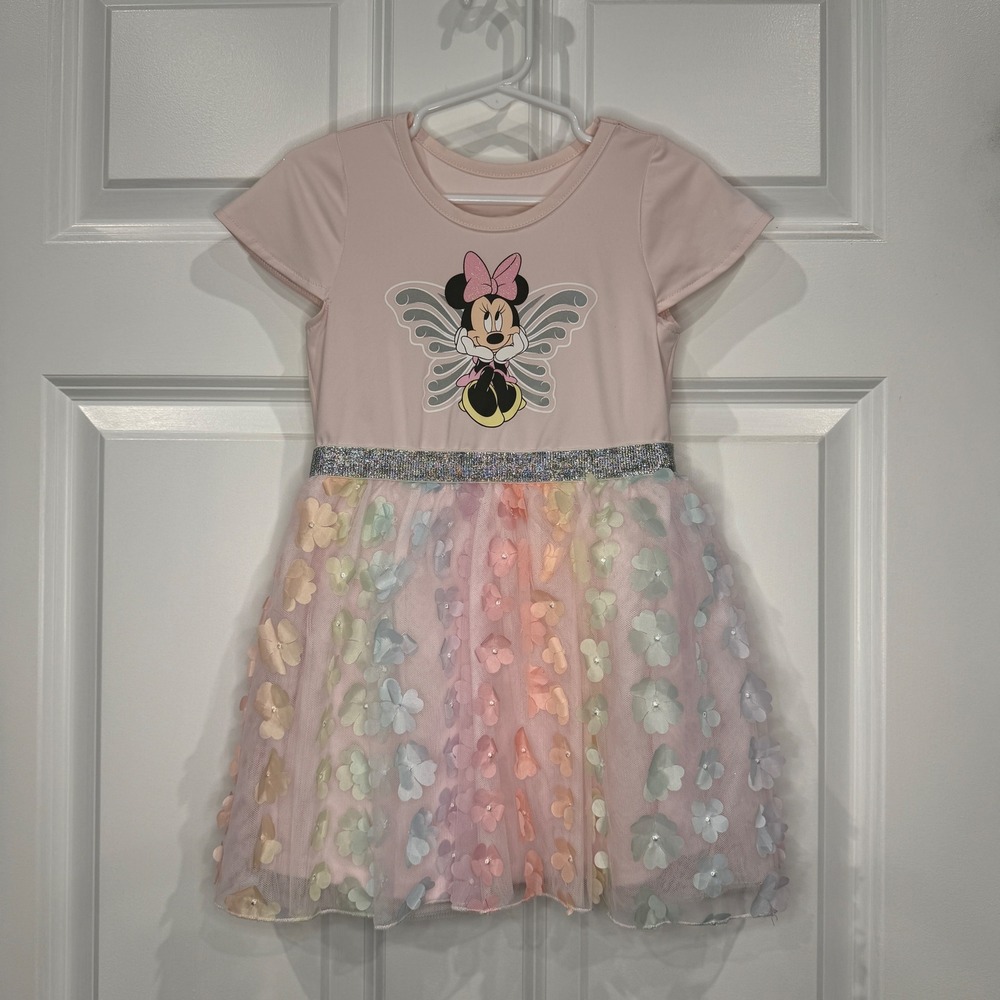 Disney Minnie Mouse Fairy Dress Rainbow Flowers Size 3T
